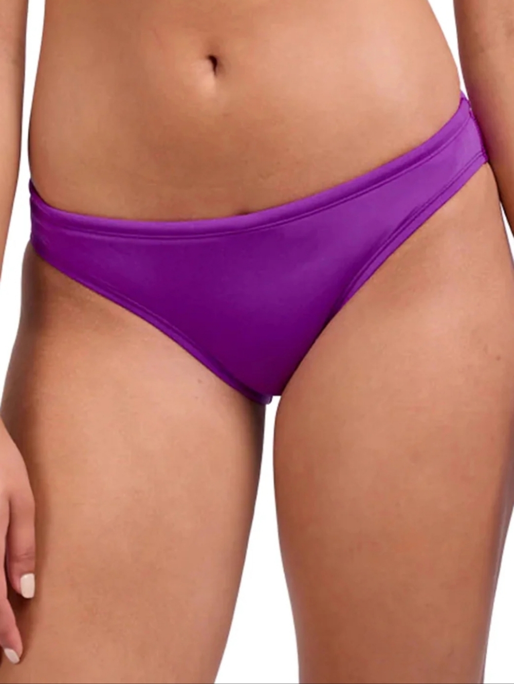 NWT Jolyn Women's Andy Solid Bikini Bottom, Verbana (Purple), Medium